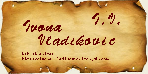 Ivona Vladiković vizit kartica